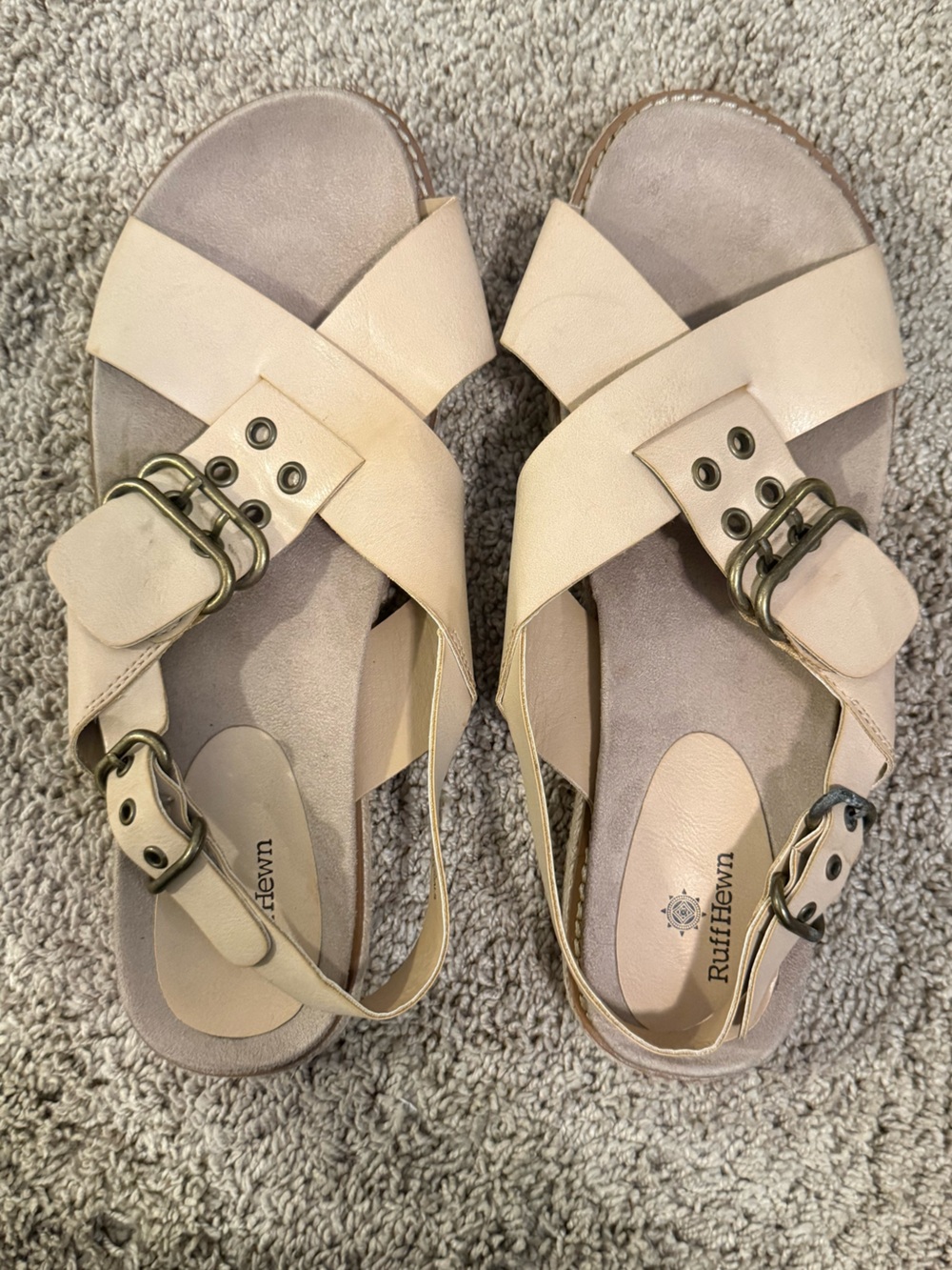 Ruff Hewn Tan Espadrille Platform Sandals Size 11